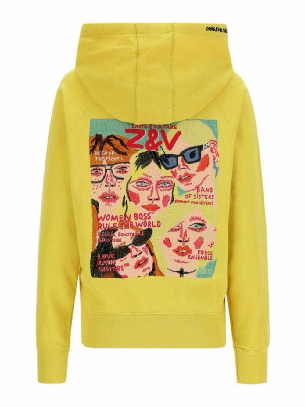 Zadig & Voltaire x Band of Sisters Georgy Hoodie Sweatshirt Yellow Cotton XS